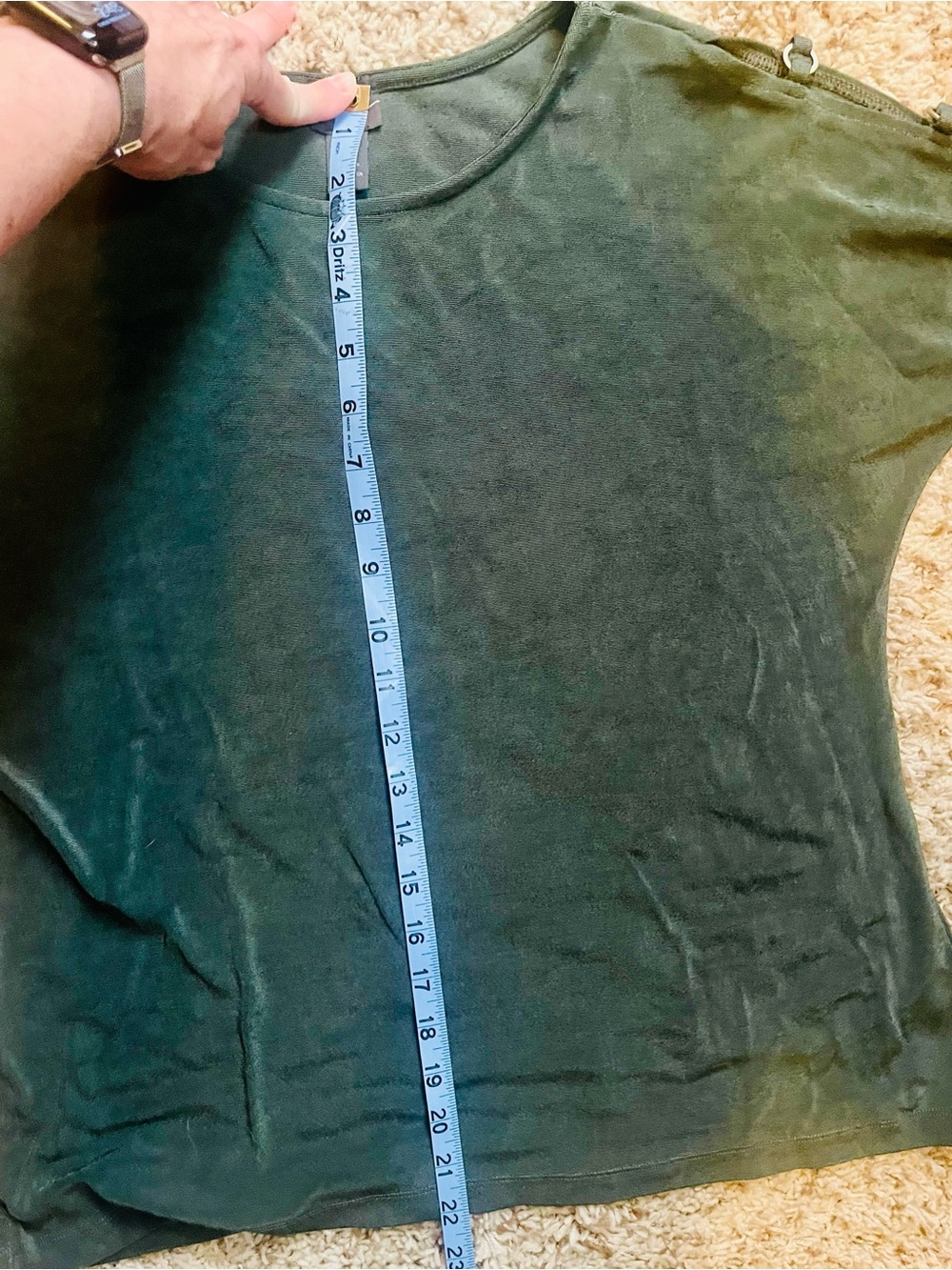 Chico's Olive Green Tunic Top Size 2 - Picture 7 of 7